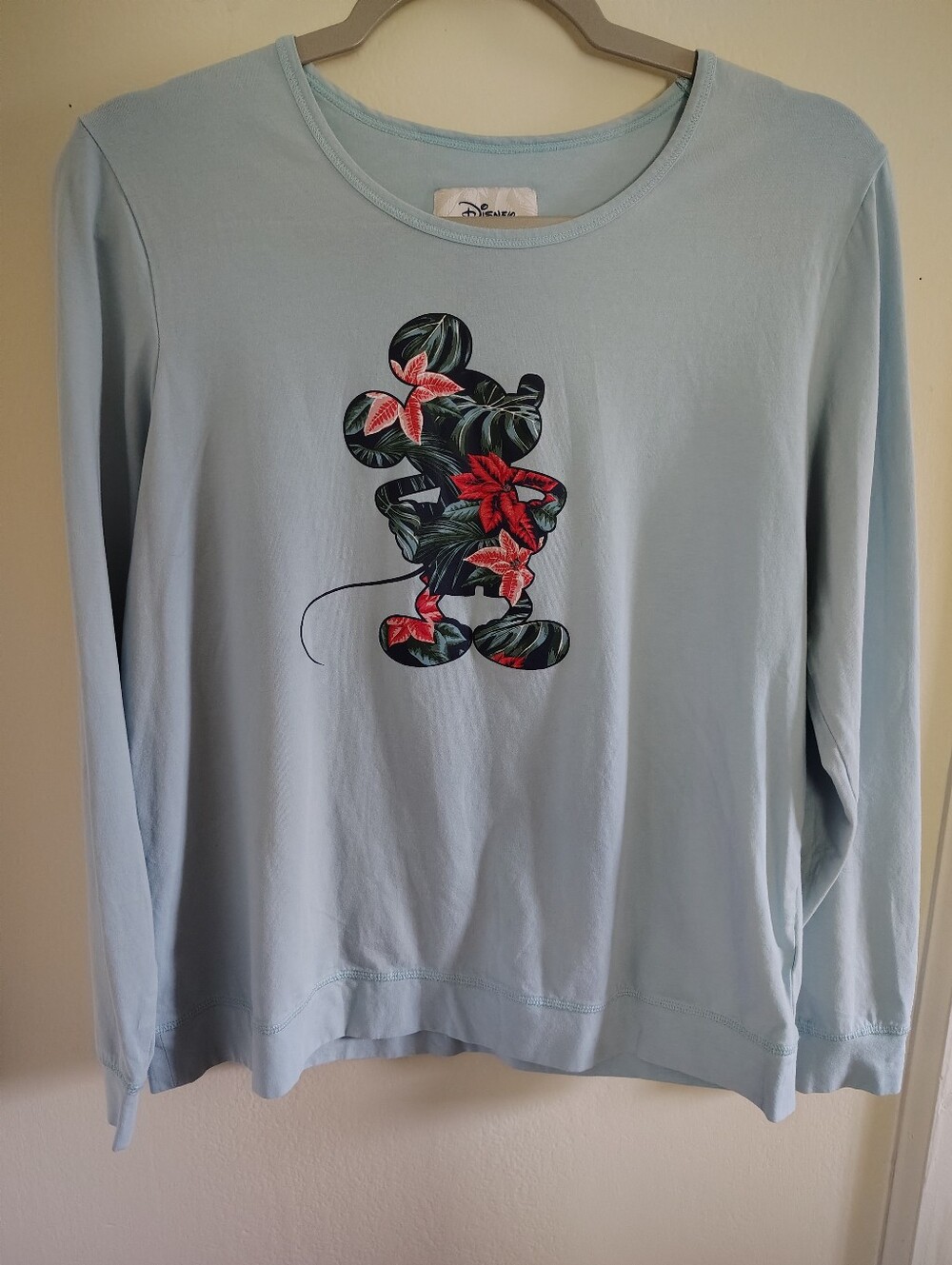 Disney X Tommy Bahama Blue Long Sleeve Tee T Shirt Medium Womens Tropical Boho